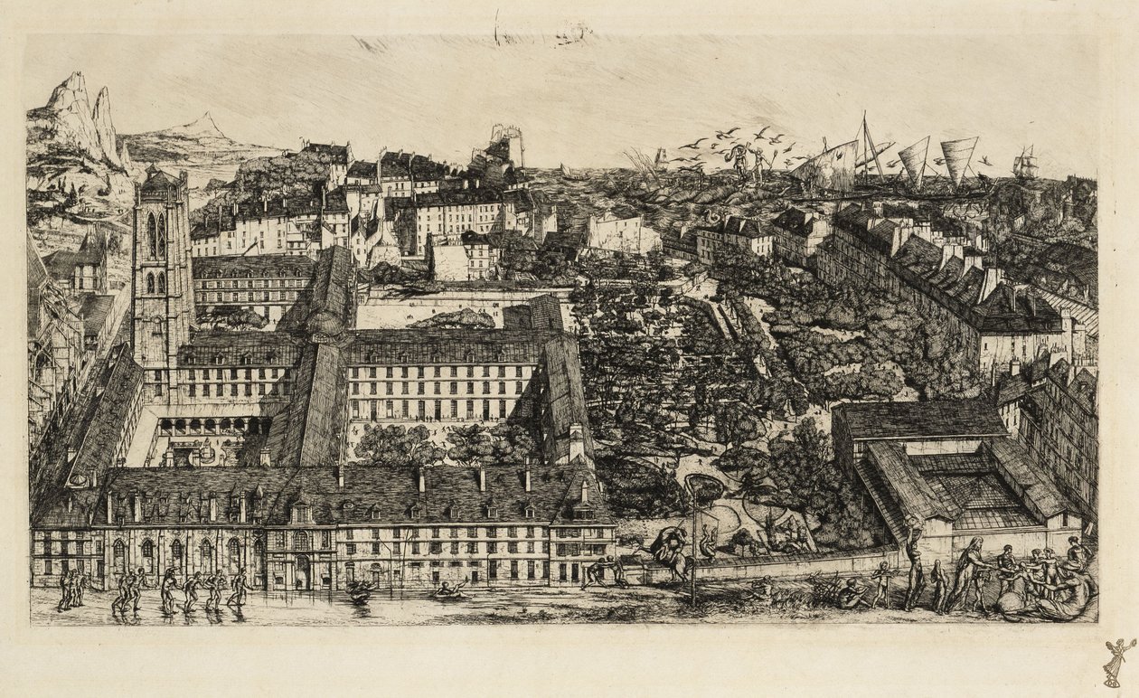 Collège Henri IV (Lycée Napoléon) autorstwa Charles Meryon