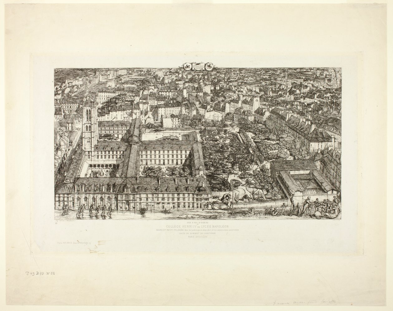 Kolegium Henryka IV (lub Lycée Napoléon), Paryż autorstwa Charles Meryon