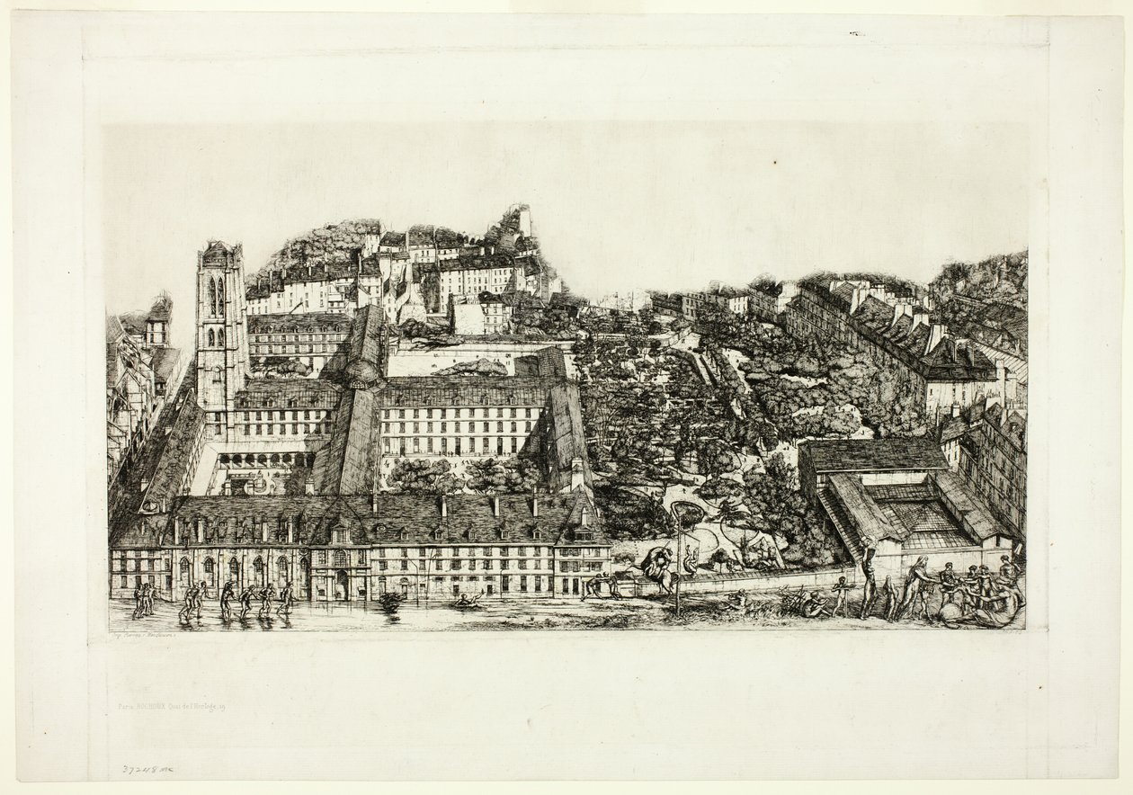 Kolegium Henryka IV (lub Lycée Napoléon), Paryż autorstwa Charles Meryon