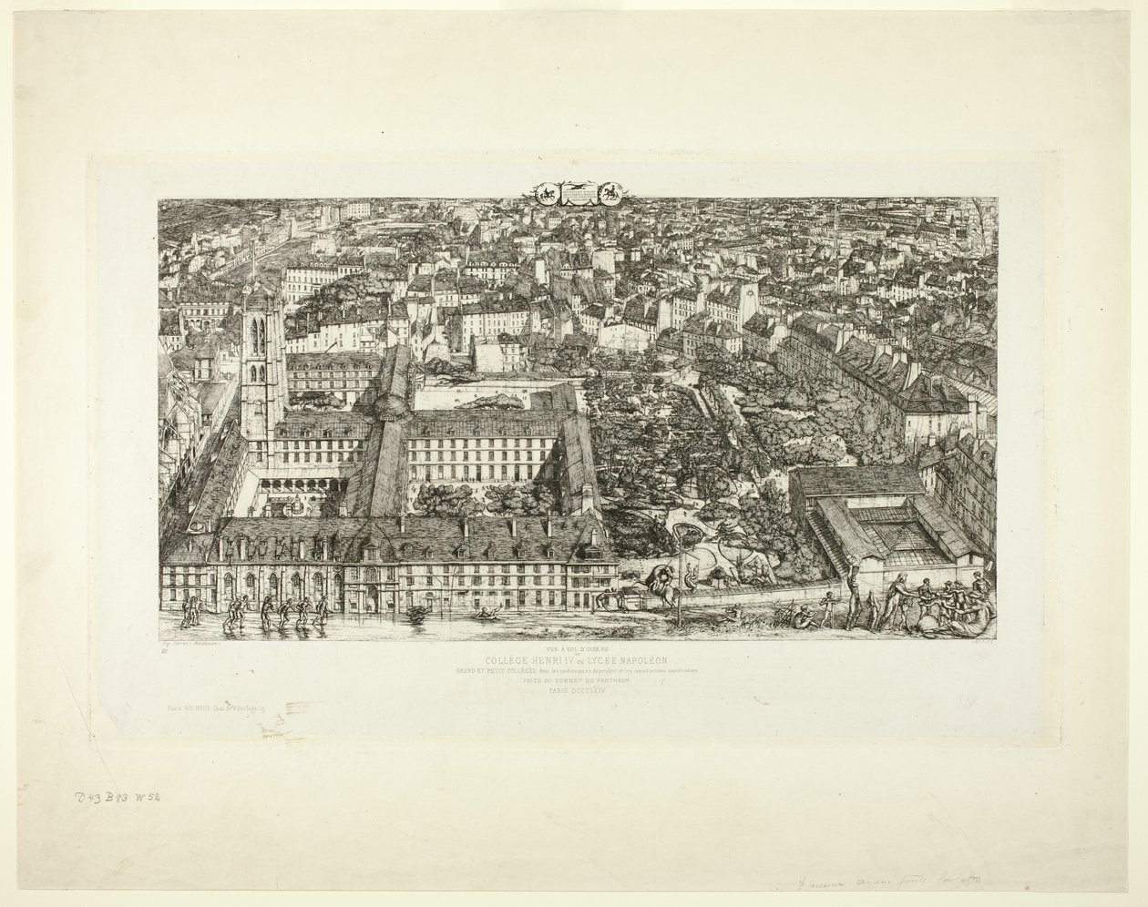 Kolegium Henryka IV (lub Lycée Napoléon), Paryż autorstwa Charles Meryon