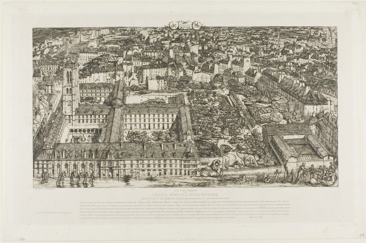 Kolegium Henryka IV (lub Lycée Napoléon), Paryż autorstwa Charles Meryon