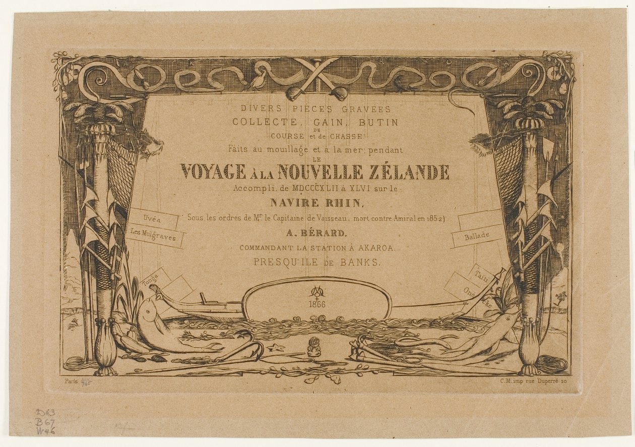 Okładka podróży do Nowej Zelandii (1842-46) autorstwa Charles Meryon