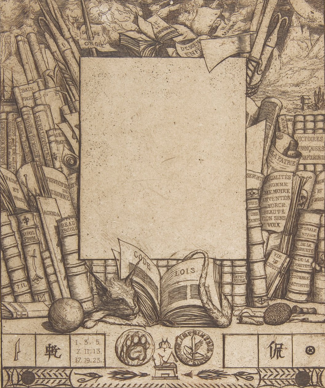 Projekt ramy do portretu Armanda Guérauda, 1862. autorstwa Charles Meryon