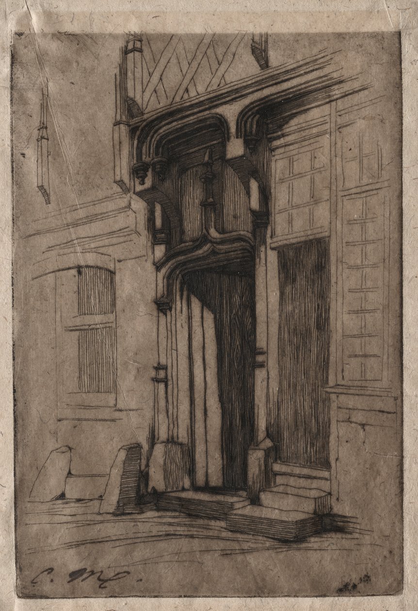 Wejście do starożytnego klasztoru przy Rue Mirabeau, Bourges autorstwa Charles Meryon