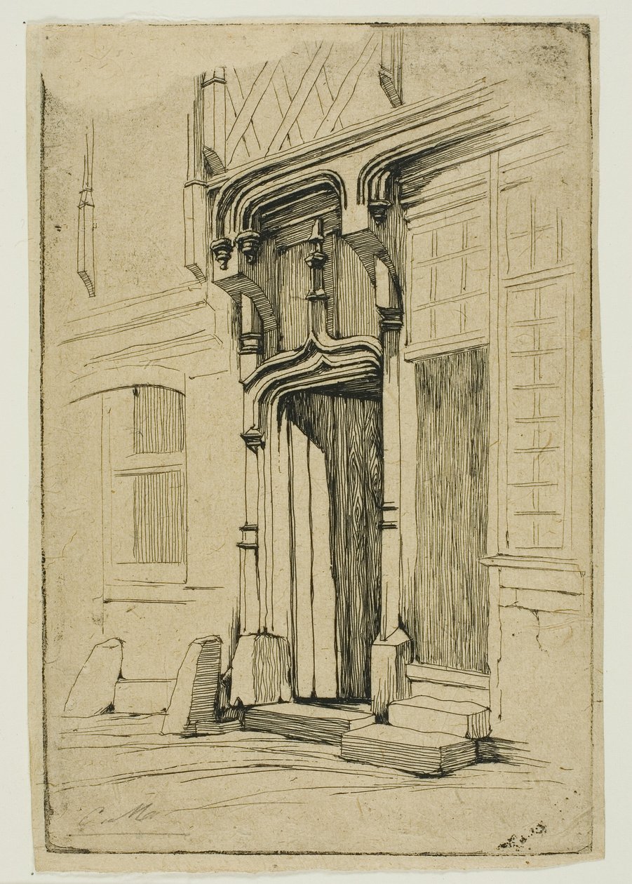 Wejście do starożytnego klasztoru, przy rue Mirabeau, Bourges autorstwa Charles Meryon
