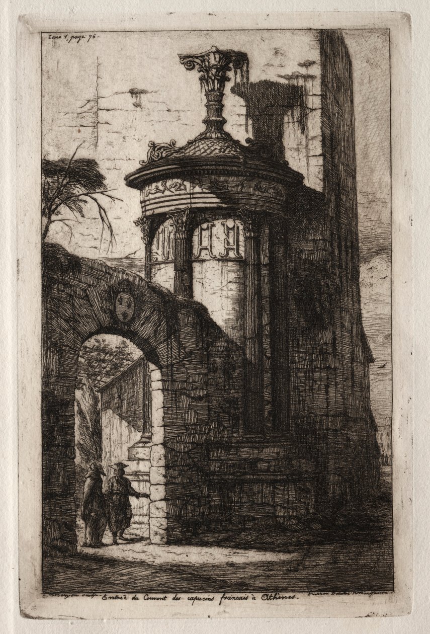 Wejście do francuskiego klasztoru kapucynów w Atenach, 1854. autorstwa Charles Meryon