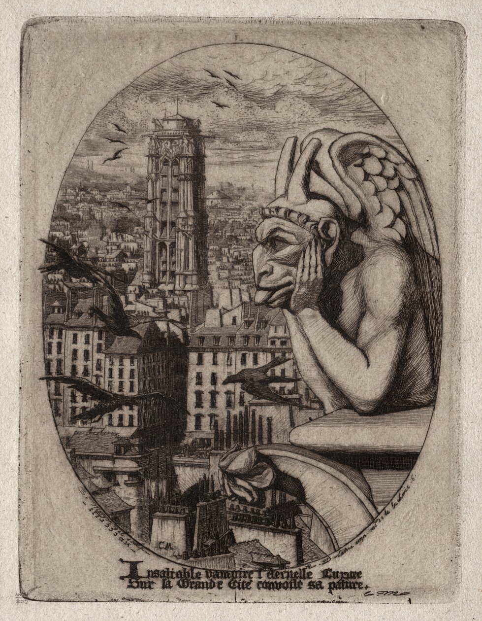 Akwaforty Paryża: Gargulec, 1853. autorstwa Charles Meryon