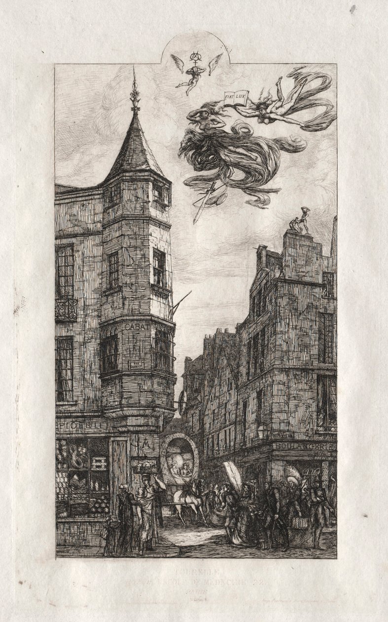 Akwaforty Paryża: Wieżyczka, rue de l
