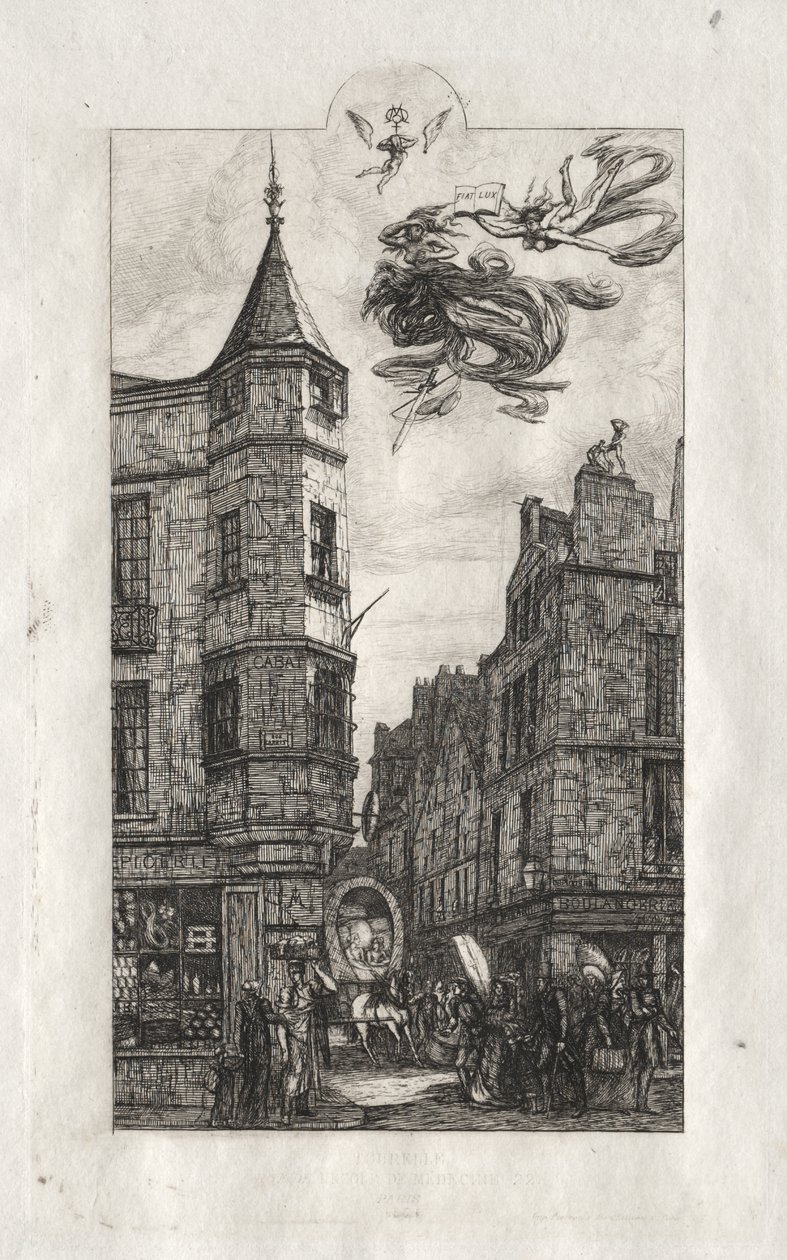 Akwaforty Paryża: Wieżyczka, rue de l