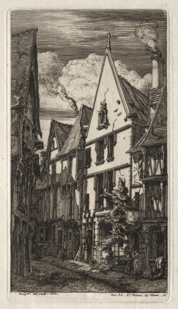 Akwaforty Paryża: w Bourges autorstwa Charles Meryon
