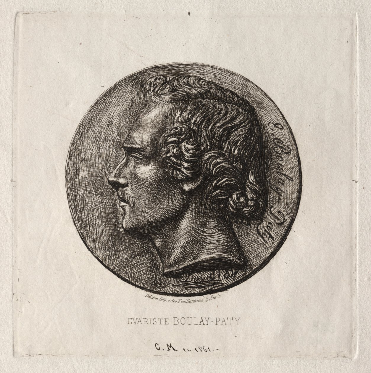 Evariste Boulay-Paty; poeta autorstwa Charles Meryon