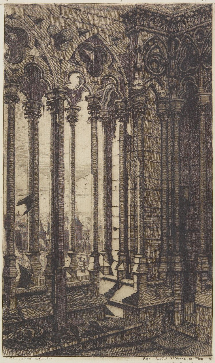 Galeria katedry Notre-Dame autorstwa Charles Meryon