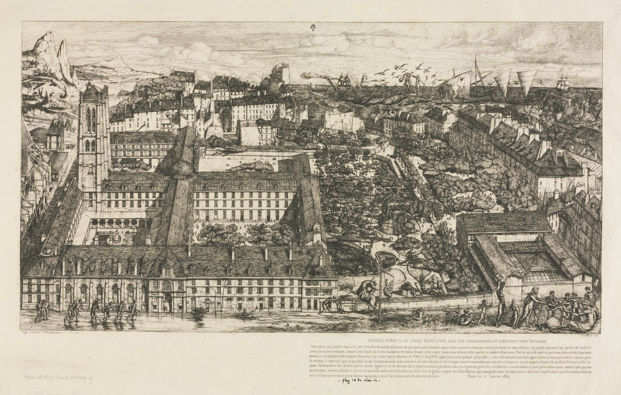 Kolegium Henryka IV, 1863-1864. autorstwa Charles Meryon