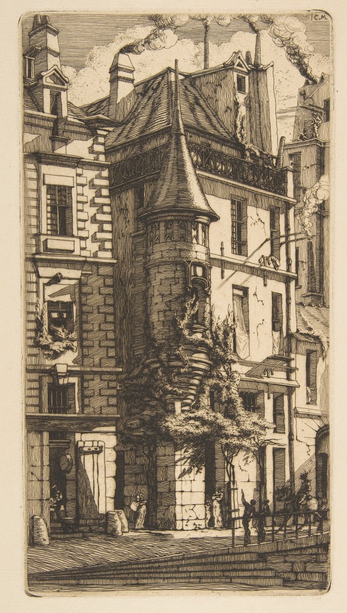 Dom z wieżyczką, rue de la Tixéranderie, Paryż autorstwa Charles Meryon