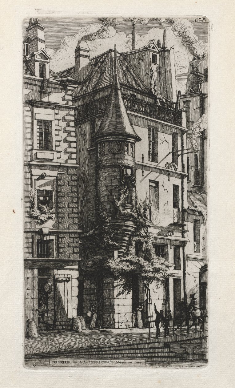 Dom z wieżyczką, rue de la Tixéranderie, Paryż autorstwa Charles Meryon