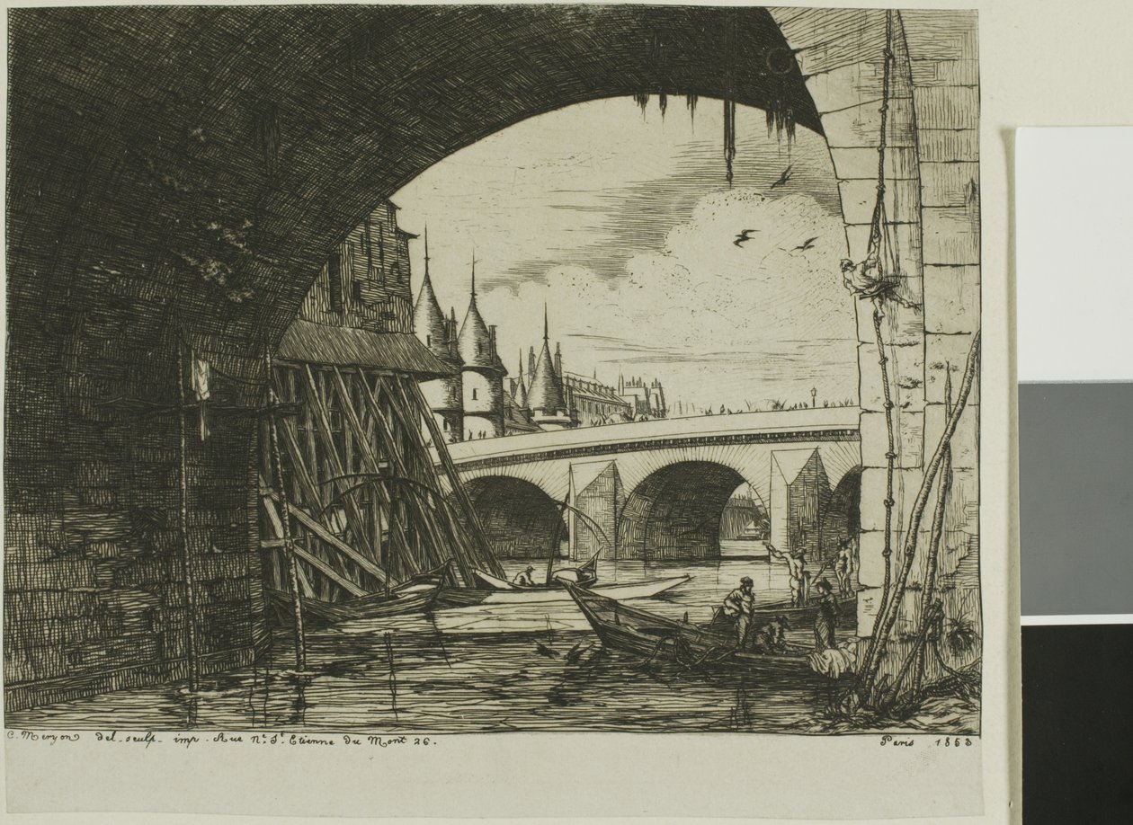 Arka przy moście Notre-Dame autorstwa Charles Meryon