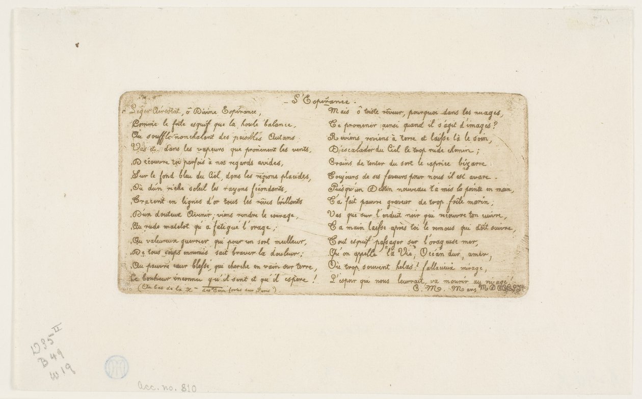 Nadzieja (wiersz do Pont-au-Change) autorstwa Charles Meryon