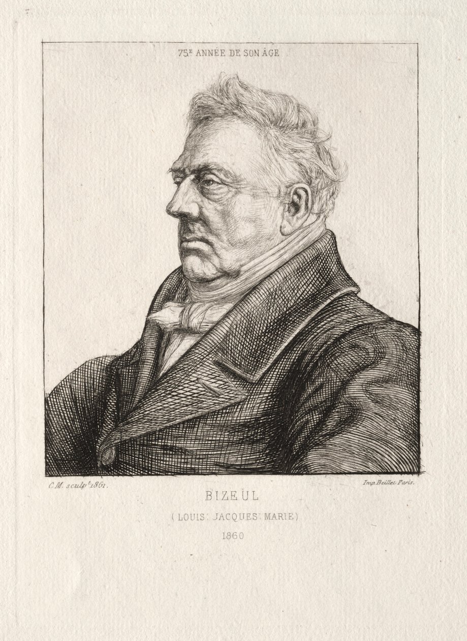LJ Marie Bizeul, archeolog bretoński, 1860-1861. autorstwa Charles Meryon