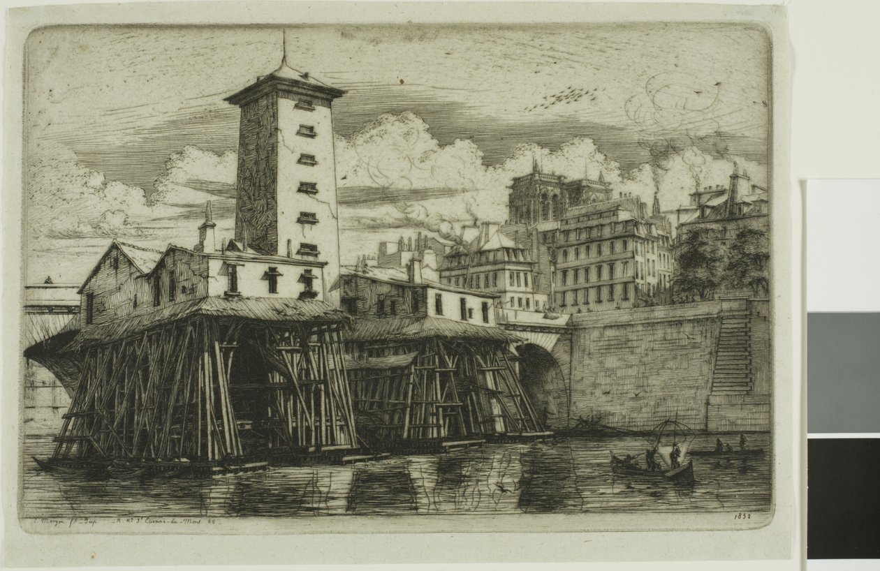 Pompa Notre-Dame, Paryż autorstwa Charles Meryon