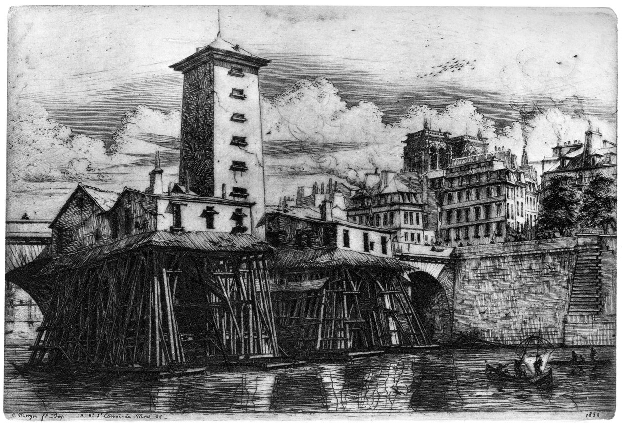 Pompa Notre-Dame, c1841-1868 1924 autorstwa Charles Meryon