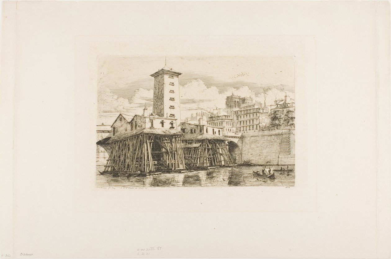 Pompa Notre Dame, Paryż autorstwa Charles Meryon