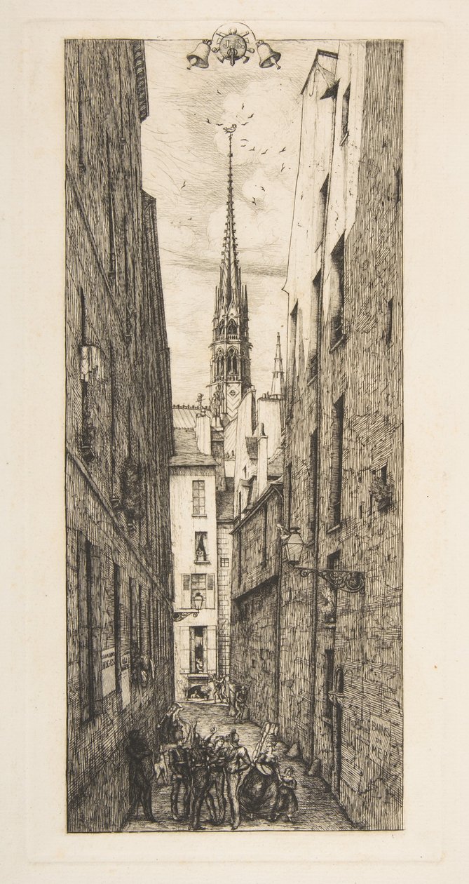 Rue des Chantres, Paryż autorstwa Charles Meryon
