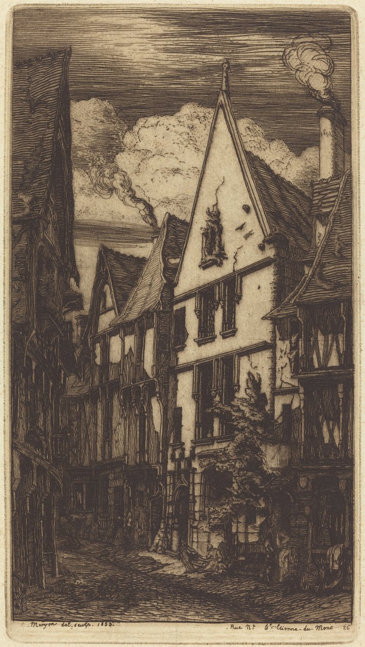 Rue des Toiles w Bourges autorstwa Charles Meryon