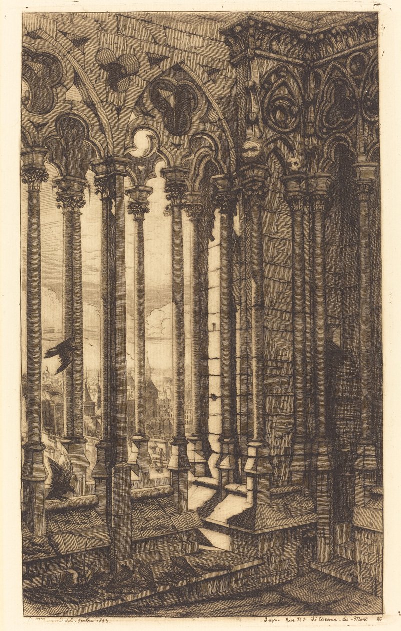 Galeria Notre Dame, Paryż (Galeria Notre Dame, Paryż) autorstwa Charles Meryon