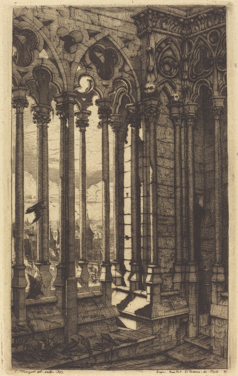 Galeria Notre Dame, Paryż (Galeria Notre Dame, Paryż) autorstwa Charles Meryon