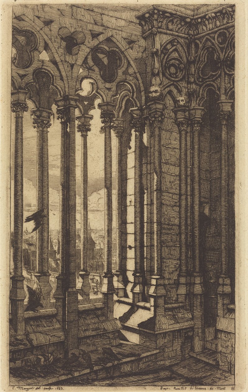 Galeria Notre-Dame w Paryżu (The Gallery of Notre Dame, Paris) autorstwa Charles Meryon