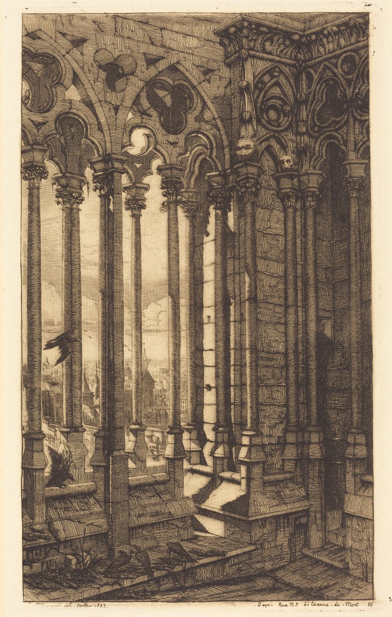 Galeria Notre-Dame w Paryżu (The Gallery of Notre Dame, Paris) autorstwa Charles Meryon