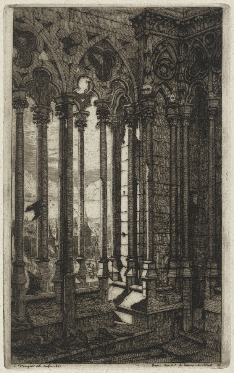 Galeria Notre-Dame w Paryżu (The Gallery of Notre Dame, Paris) autorstwa Charles Meryon