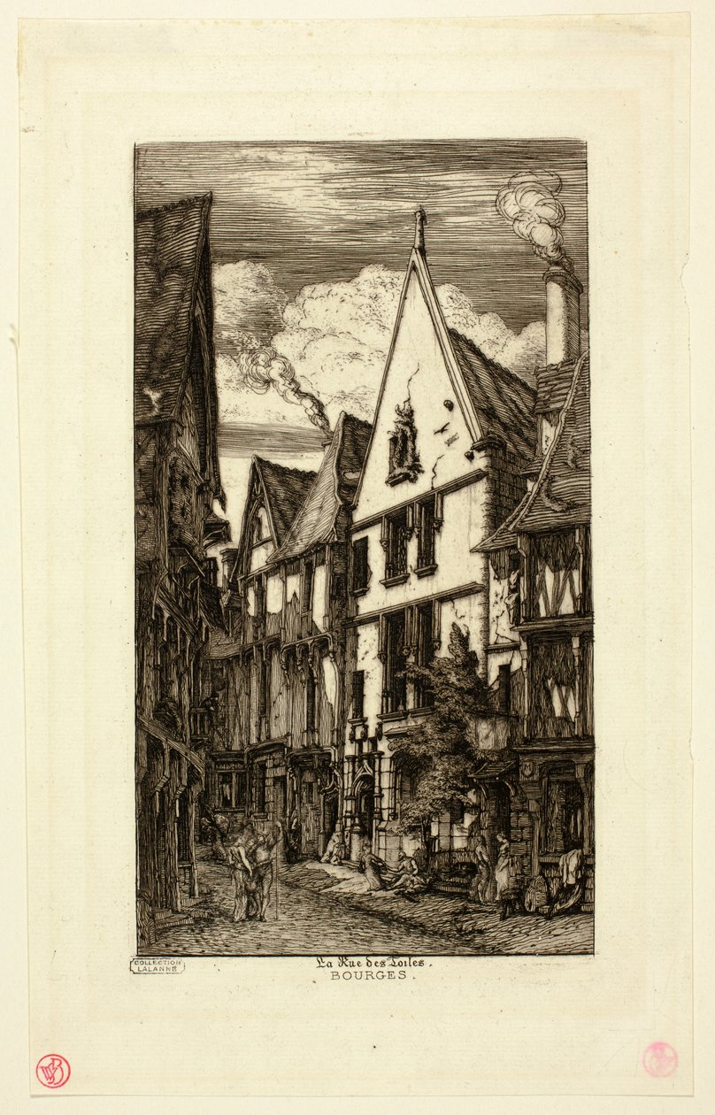 Rue des Toiles, Bourges autorstwa Charles Meryon