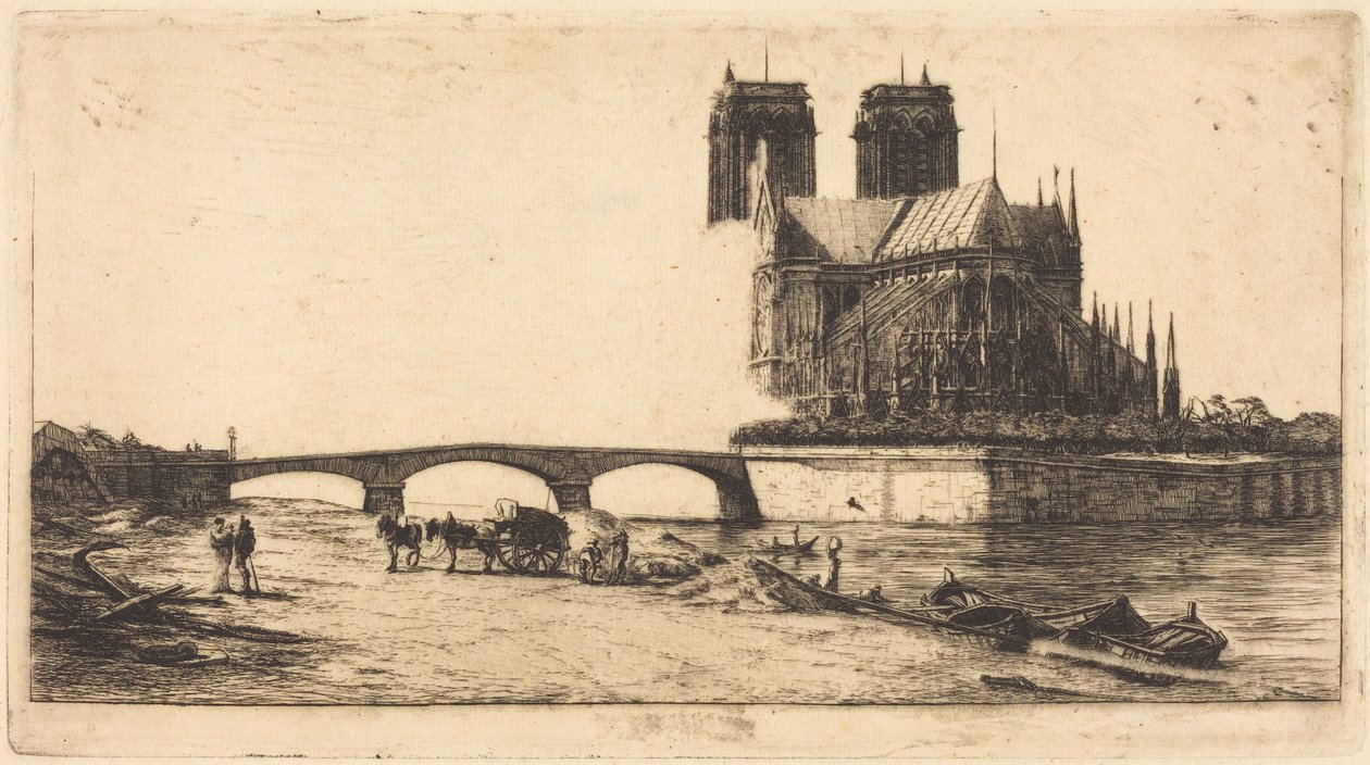 Absyda katedry Notre-Dame w Paryżu (The Apse of the Cathedral of Notre-Dame, Paris) autorstwa Charles Meryon