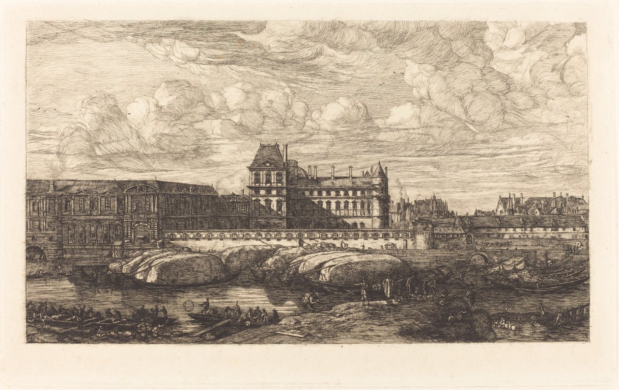 Stary Luwr, obraz Zeemana, 1651 autorstwa Charles Meryon