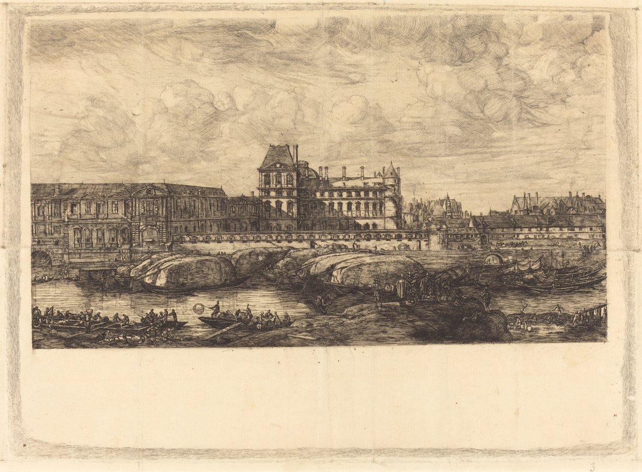 Stary Luwr z obrazu Zeemana, 1651 (Stary Luwr, z obrazu Zeemana, l651) autorstwa Charles Meryon