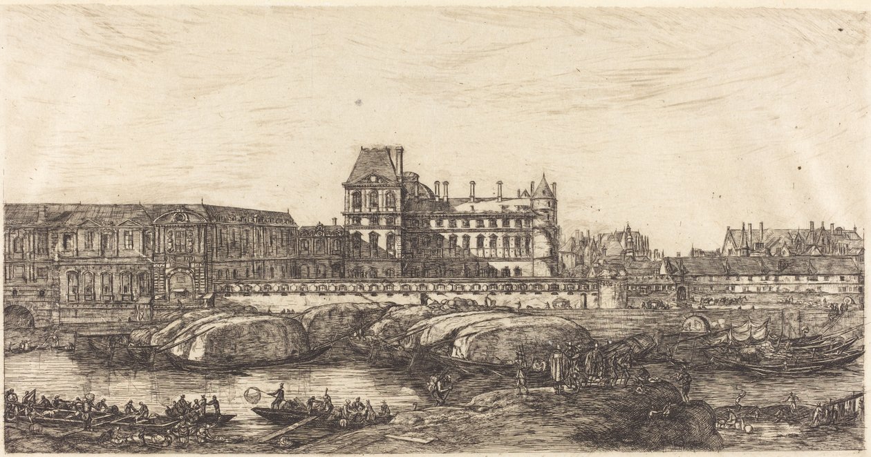 Stary Luwr, obraz Zeemana, 1651 autorstwa Charles Meryon