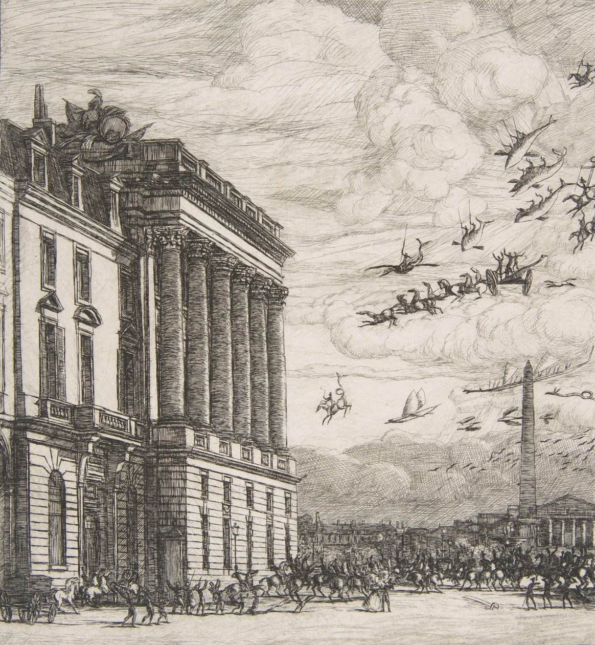 Ministerstwo Marynarki Wojennej Admiralicji, Paryż, 1865. autorstwa Charles Meryon