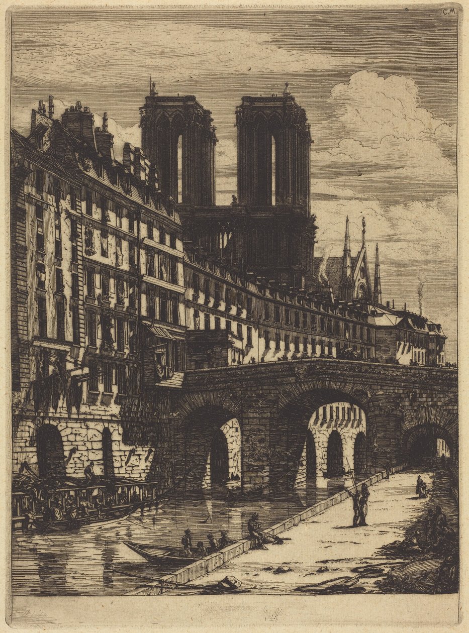 Petit Pont, Paryż autorstwa Charles Meryon