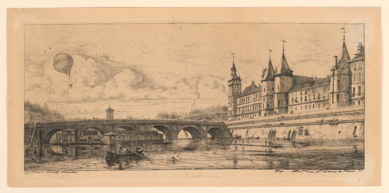 Le Pont-au-Change (Most wymiany) autorstwa Charles Meryon