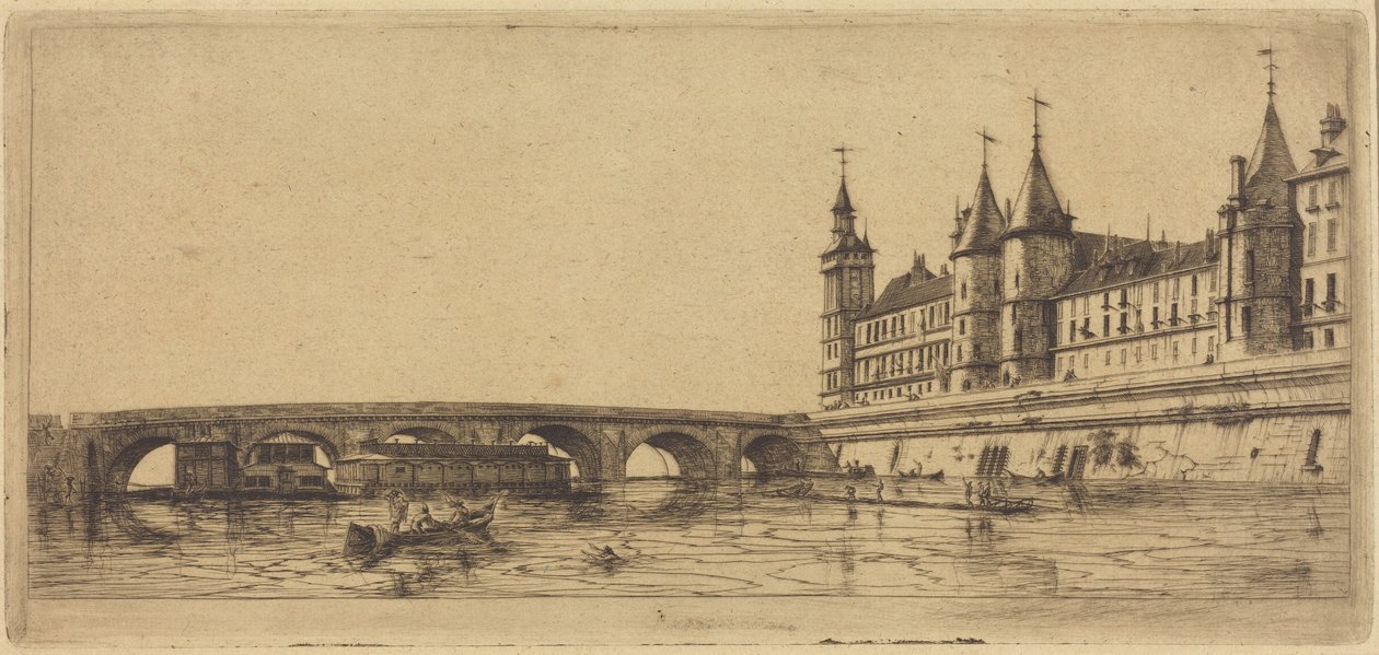 Le Pont-au-Change, Paryż autorstwa Charles Meryon