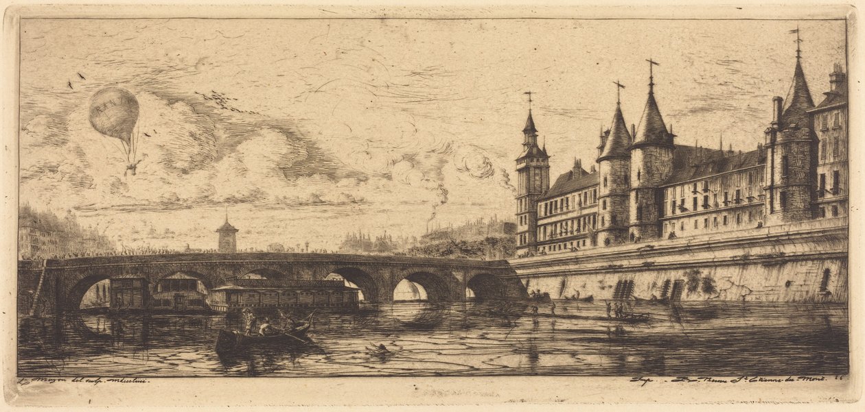 Pont-au-Change, Paryż autorstwa Charles Meryon