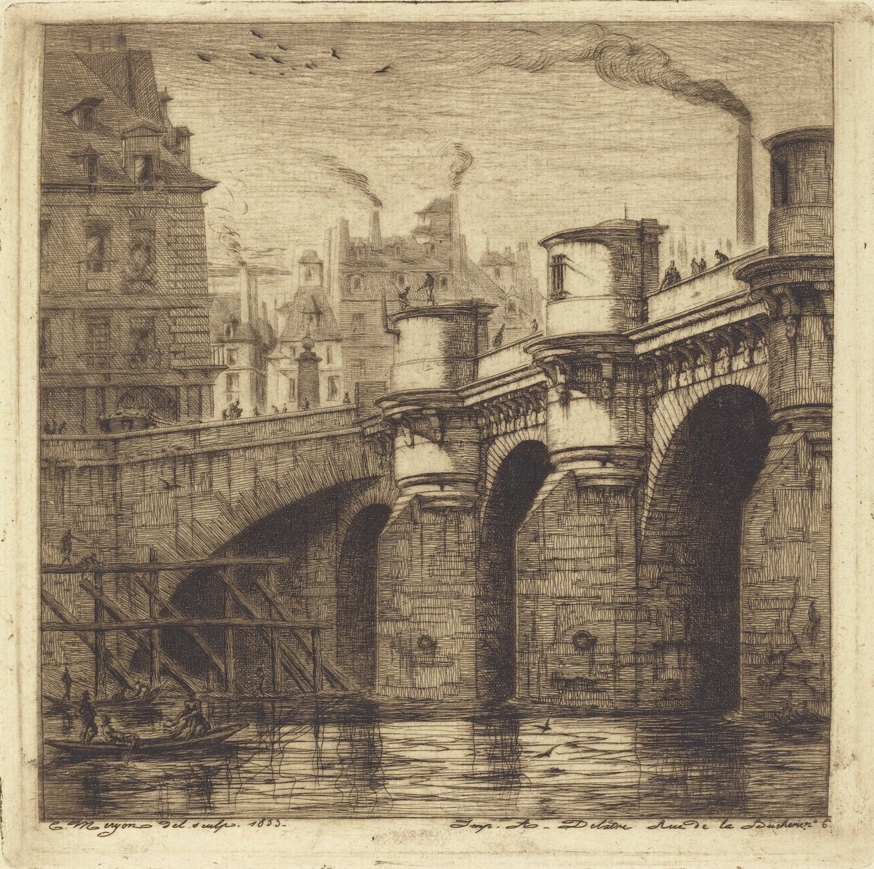Pont Neuf, Paryż autorstwa Charles Meryon