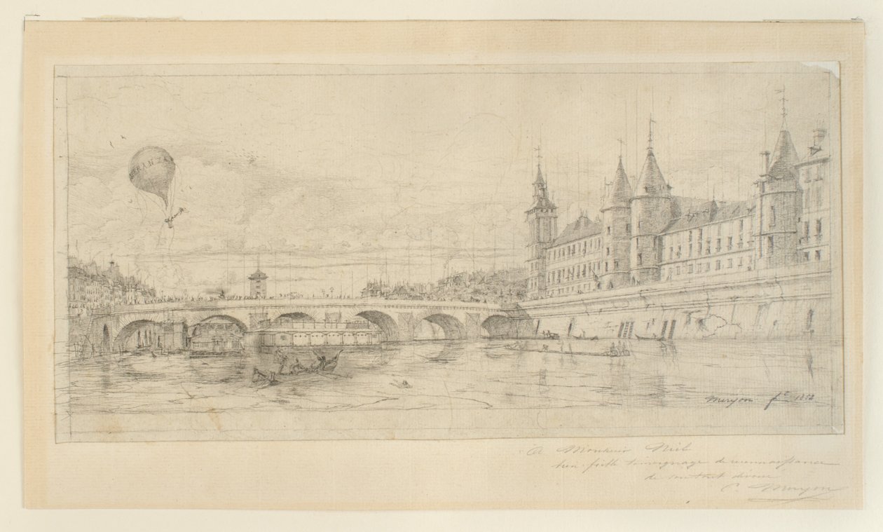 Pont au Change, Paryż autorstwa Charles Meryon
