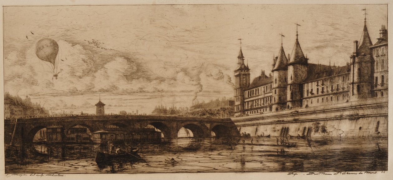 Pont au Change, Paryż autorstwa Charles Meryon