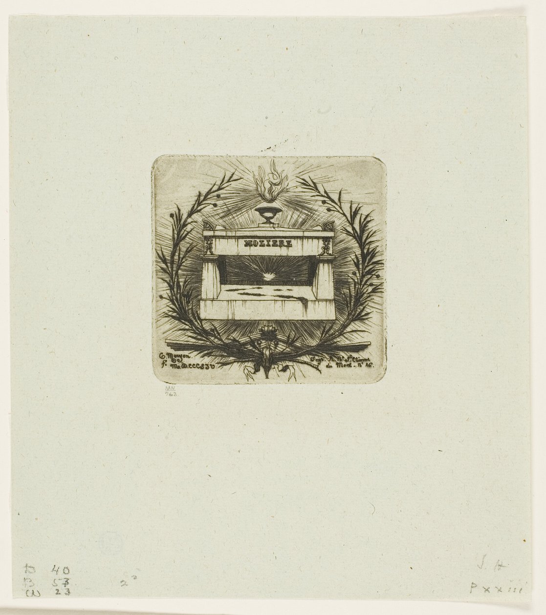 Grób Moliera, cmentarz Père-Lachaise, Paryż autorstwa Charles Meryon