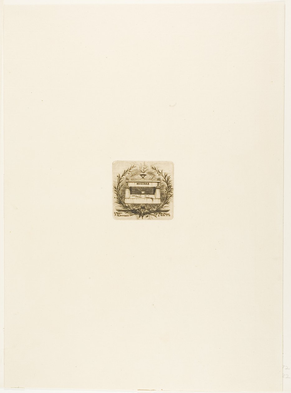 Grób Moliera, cmentarz Père-Lachaise, Paryż autorstwa Charles Meryon