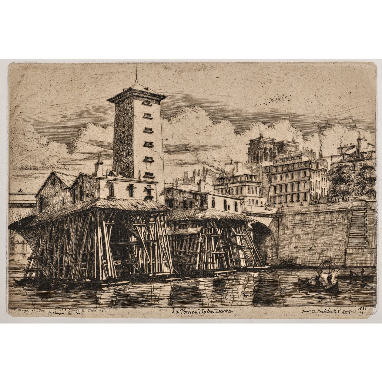 Pompa Notre-Dame (Pompa Notre-Dame) autorstwa Charles Meryon