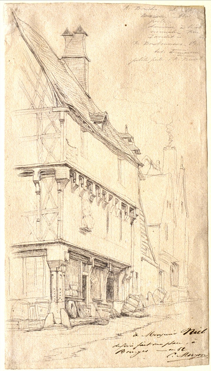 Stary dom w Bourges: „La Maison du Musicien” autorstwa Charles Meryon