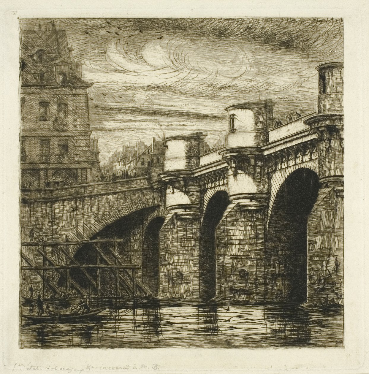 Pont Neuf, Paryż autorstwa Charles Meryon